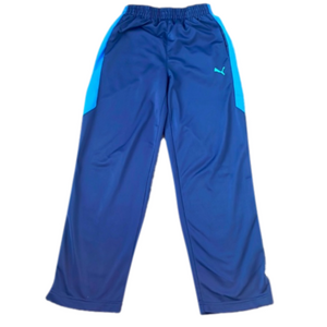 Boys Puma Athletic Long Track Pants Size M Blue